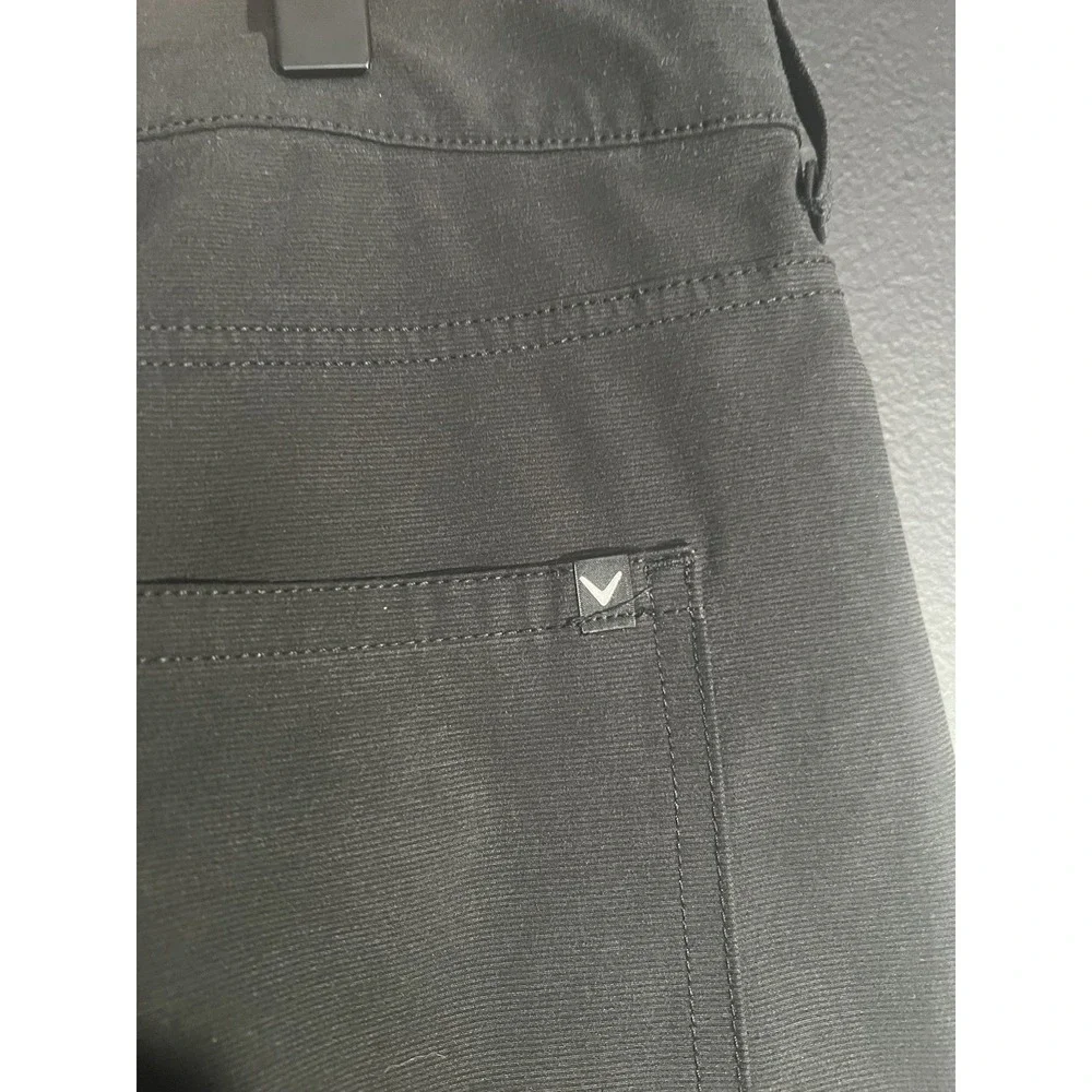 Callaway Golf Pants Black 38x30 Flat Front Stretch‎ Performance